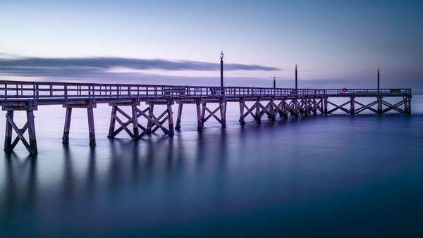 Southport Pier Blue Hour Photography | Cape Fear River Fine Art | 910Photography