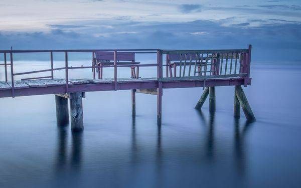 Historic Pink Pier Southport NC | Cape Fear River Fine Art Print