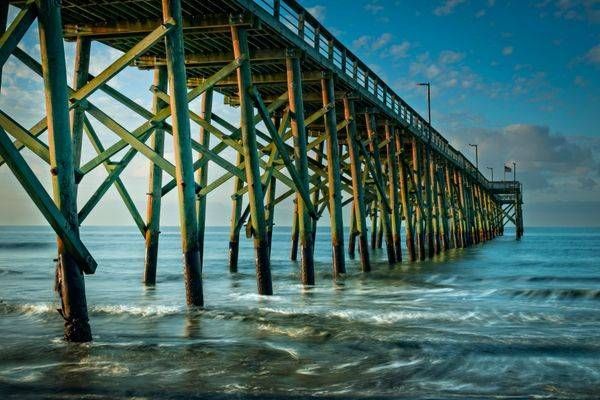 Oak Island Pier Sunrise Fine Art Print | Brunswick County Coastal Photography | 910Photography