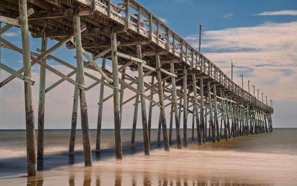 Ocean Isle Beach Pier Long Exposure Photography | Brunswick County NC Coastal Wall Art | 910Photography