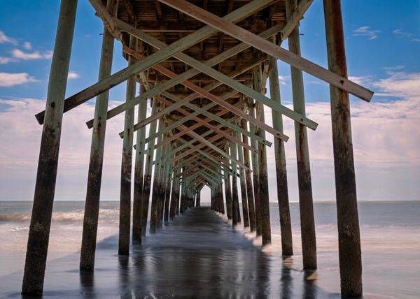 Ocean Isle Beach Pier Symmetrical Long Exposure | Brunswick County NC Fine Art Photography