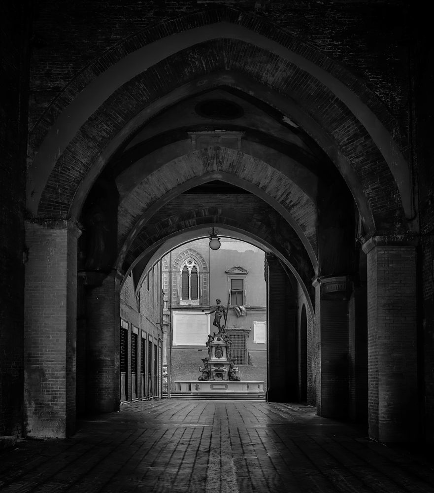 Glimpse Of Neptune: Archway To Bologna’s Iconic Fountain Photography Art | 910photography