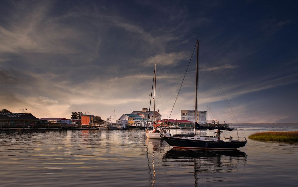 Anchored Serenity: Spring Morning Sailboats in Southport Harbor – 910Photography