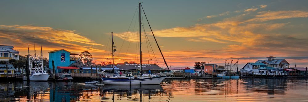 Morning Golden Hour in Southport NC – Safe Haven Harbor Photography Print