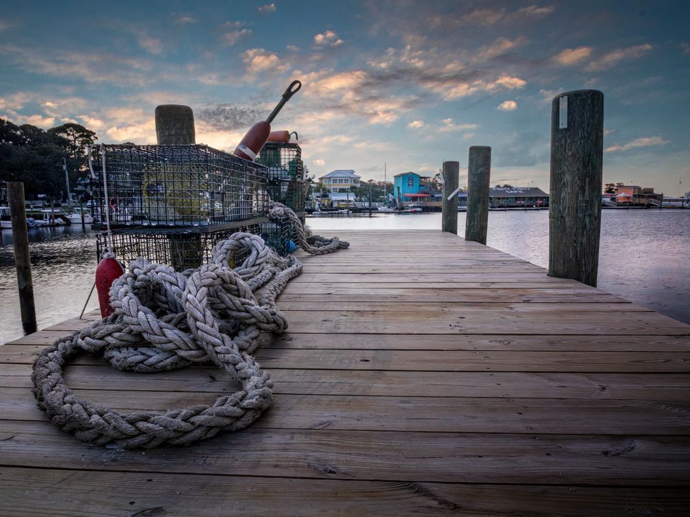 Morning Stillness at Southport Yacht Basin – Coastal NC Dockside Photography for Sale
