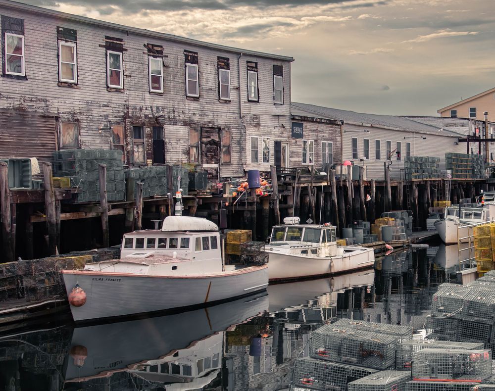 Early Morning Lobster Boats – Portland, Maine Harbor