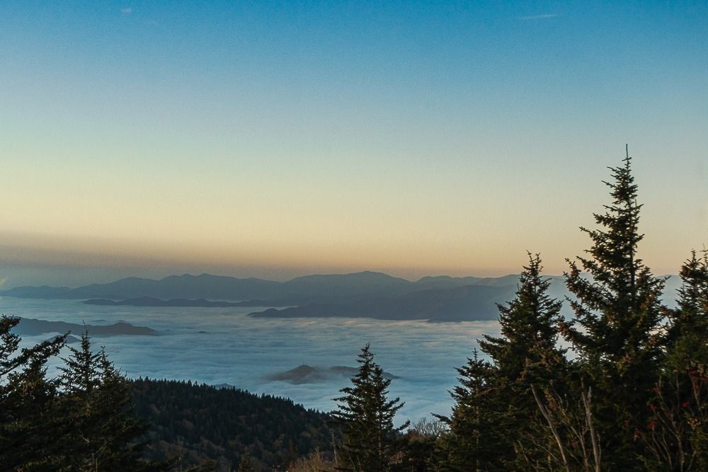 Sea of clouds at Clingmans Dome sunrise, Great Smoky Mountains fine art photography by Bama Price