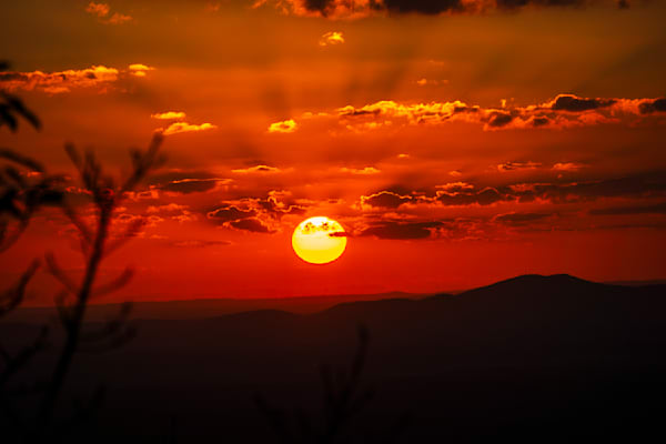 Blazing Day End | Cheaha State Park Alabama Sunset Photography Print | Bama Price