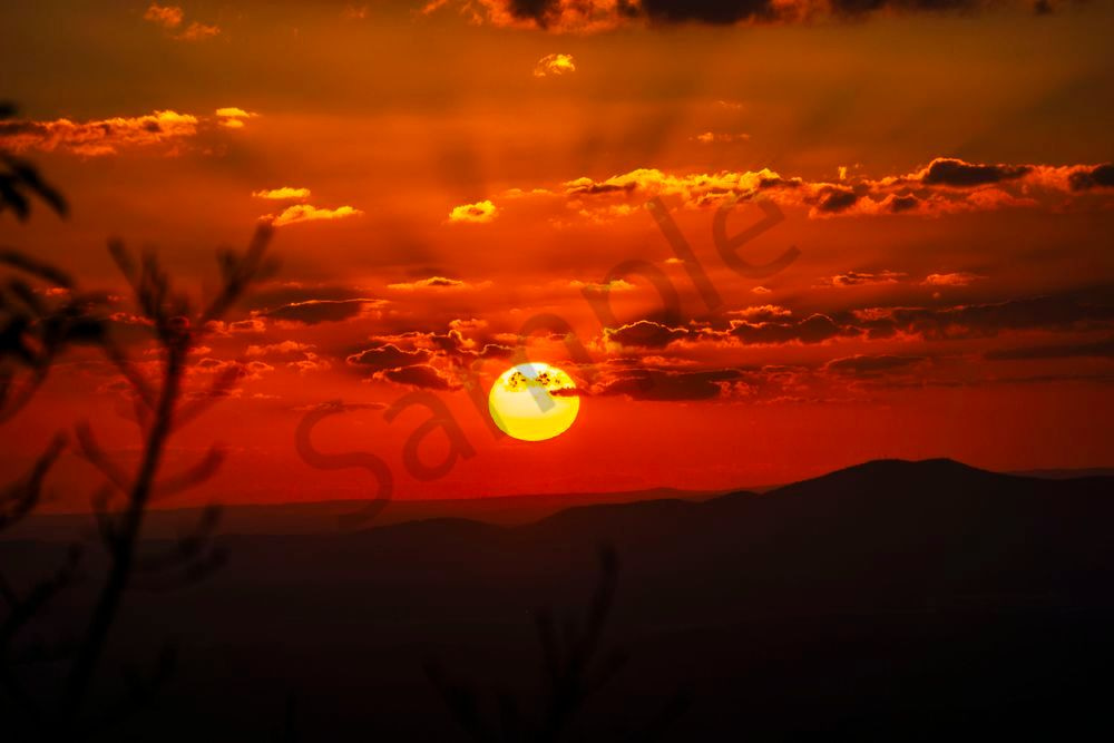 Blazing Day End | Cheaha State Park Alabama Sunset Photography Print | Bama Price