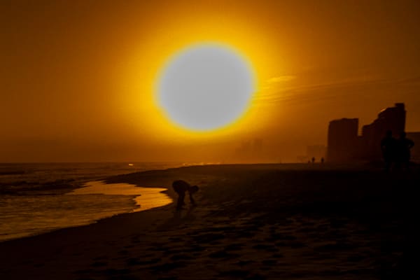 Gulf Shores Sunset Silhouette Photography - Stolen Moments by Bama Price