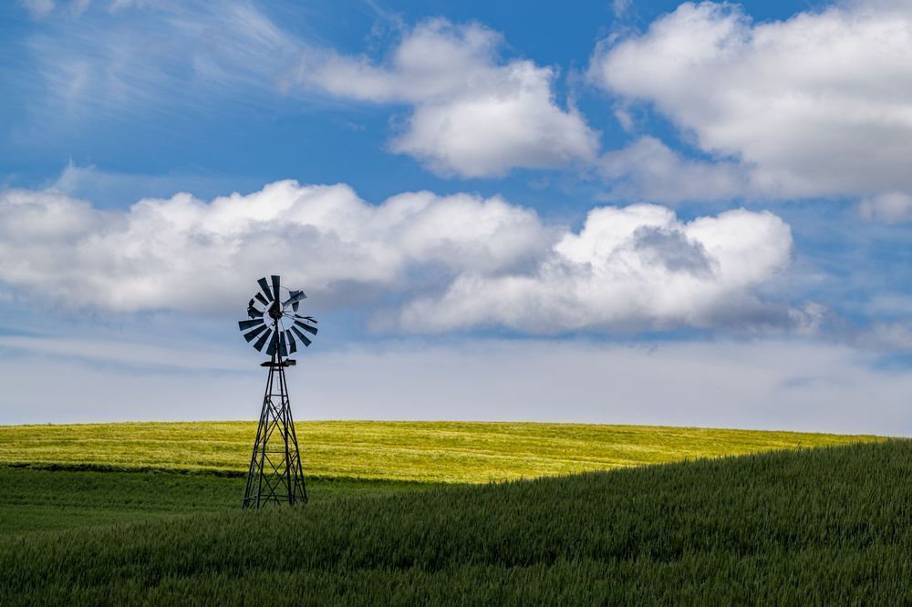 The Windmill in the Green | Palouse Windmill Fine Art Print