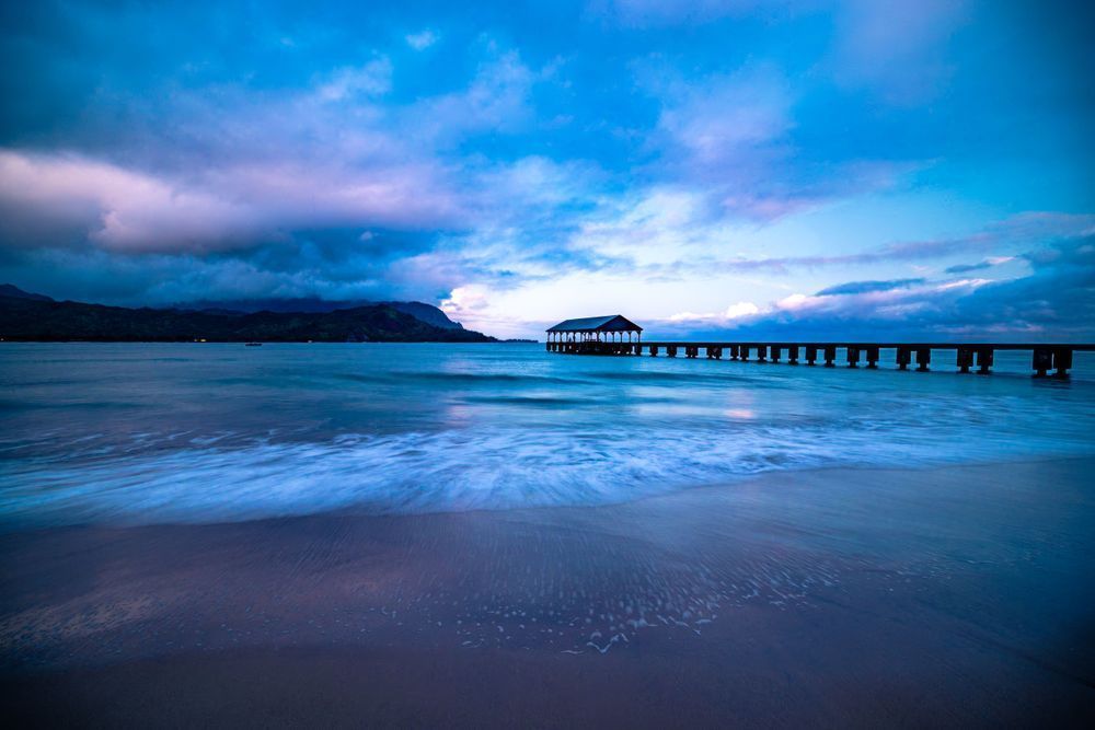 Blue Hour at the Pier | Hanalei Bay Fine Art Print