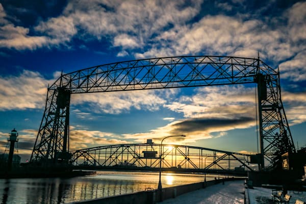 Sunset over Duluth Harbor