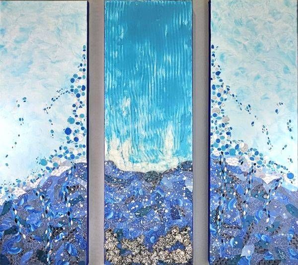 Force of Nature | Mixed Media Triptych | Original Wall Art by Jane Beisell