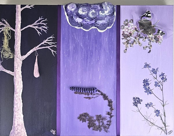 Metamorphosis in Violet - Mixed Media Transformation Art