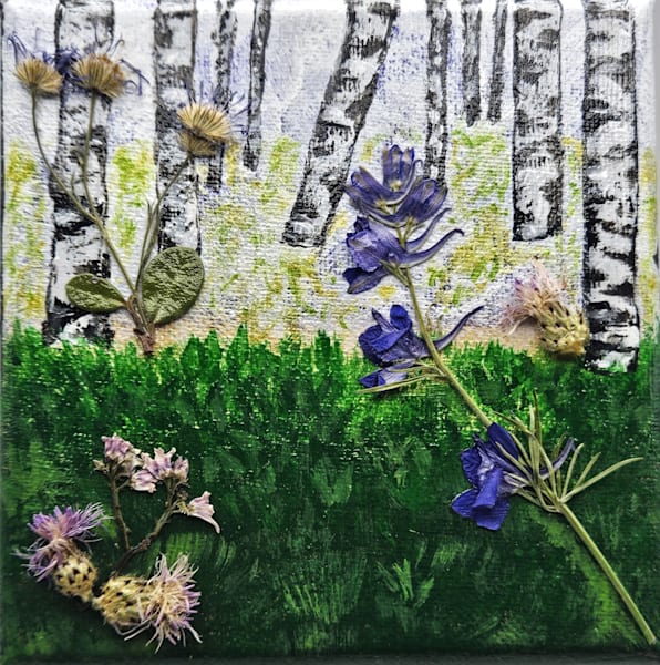 Meadow Flowers Among Birch Art | Left Brain Creative - Art by JMB