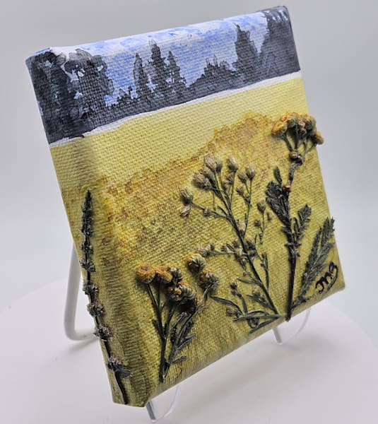 Golden Field - Botanical Artwork with Yellow Wildflowers