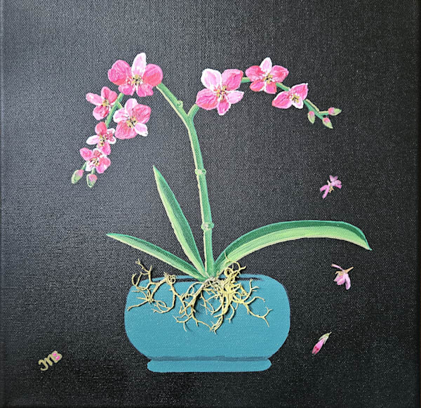 Orchid Elegance - Floral Painting on Canvas