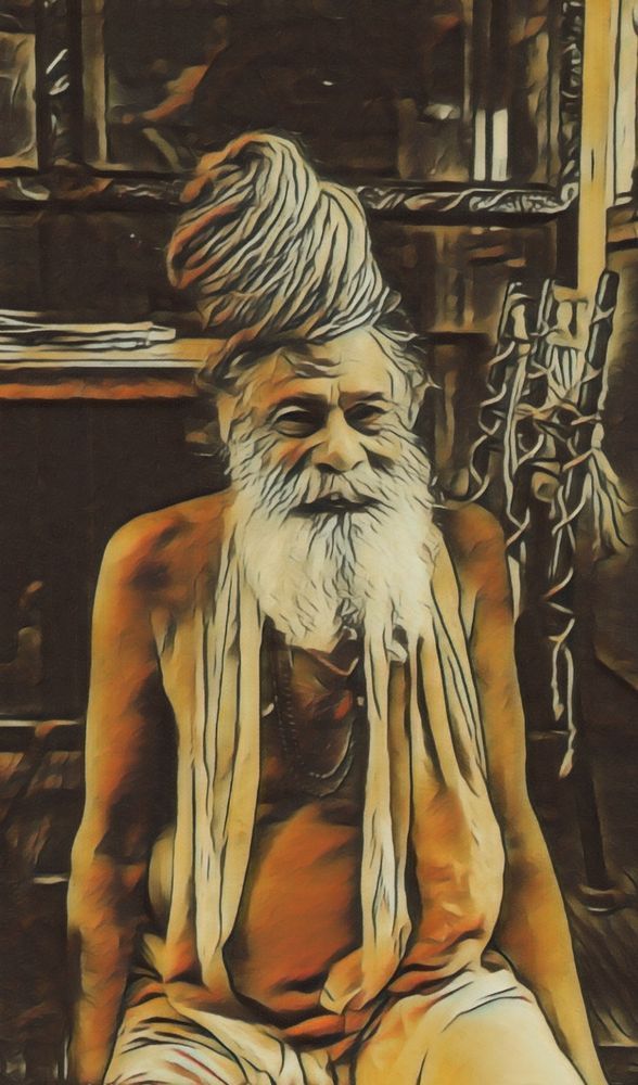 Sage's Gaze - Serene Portrait of Wisdom