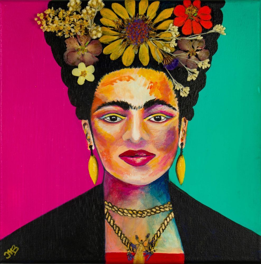 Frida Kahlo Floral Art | Left Brain Creative - Art by JMB
