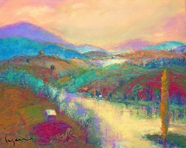 Beautiful Mountain Landscape Painting, Fine Art Print by Dorothy Fagan