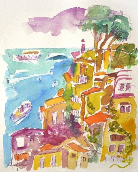Colors Of Italy Amalfi Village Art | Dorothy Fagan Fine Arts
