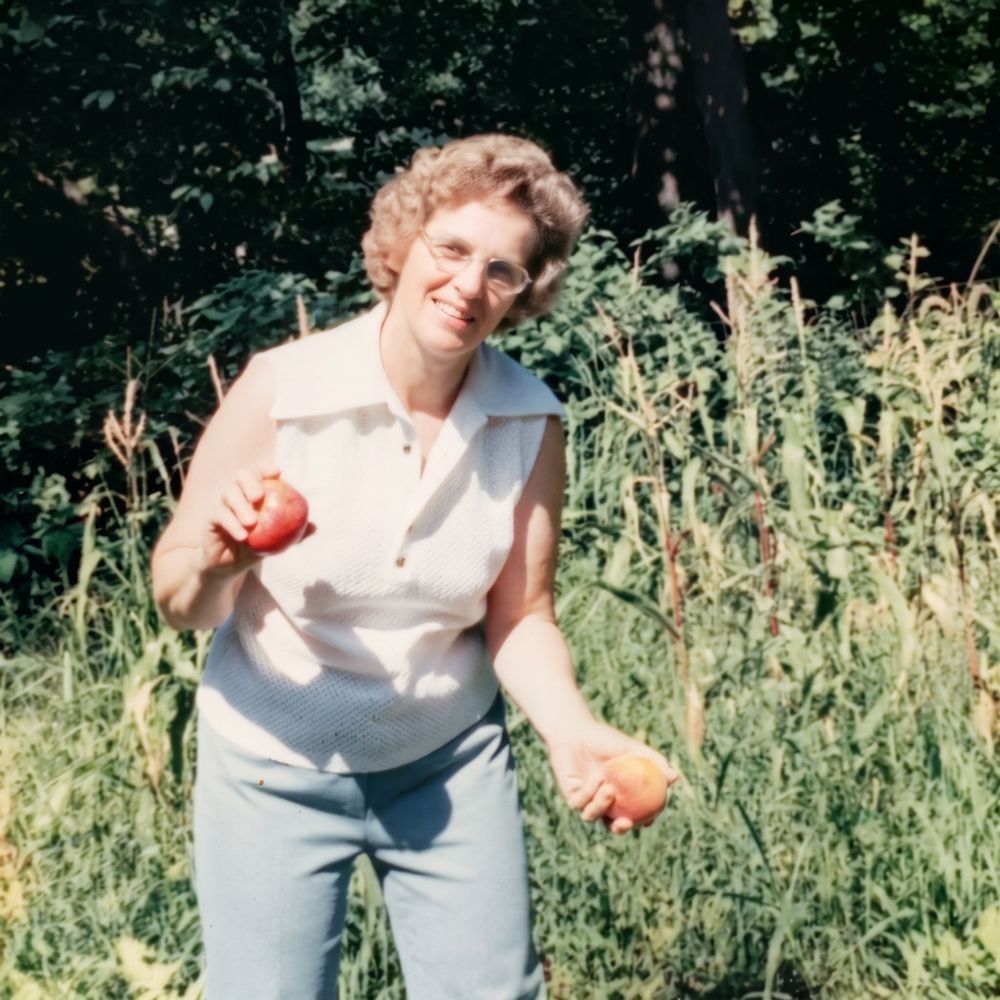 Pauline Fagan in her garden