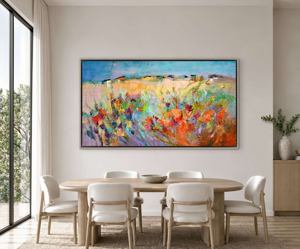 Seed of Peace Prosperity, meadow painting for dining room
