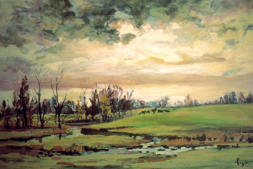 Holliknoll Farm, Painting Print on Canvas by Dorothy Fagan