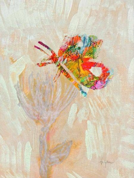 Orange Pink Butterly Gifts for Her Joy's Garden Dorothy Fagan Fine Art.