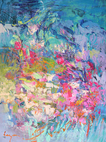 Beautiful Waterlilies Painting, Forevermore by Dorothy Fagan