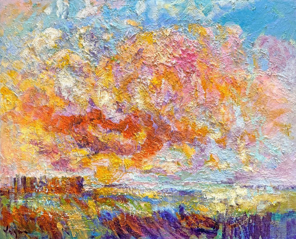 Free as a Bird Sunset Painting Dorothy Fagan Fine Arts