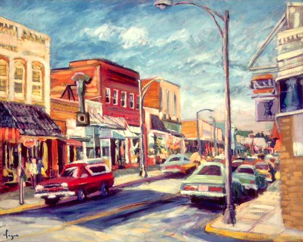 Downtown Franklin First & Main Print Painting by Dorothy Fagan
