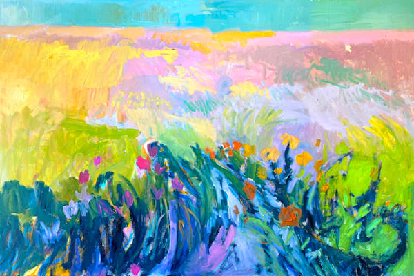 Fertile Garden Pastel Meadow Painting by Dorothy Fagan