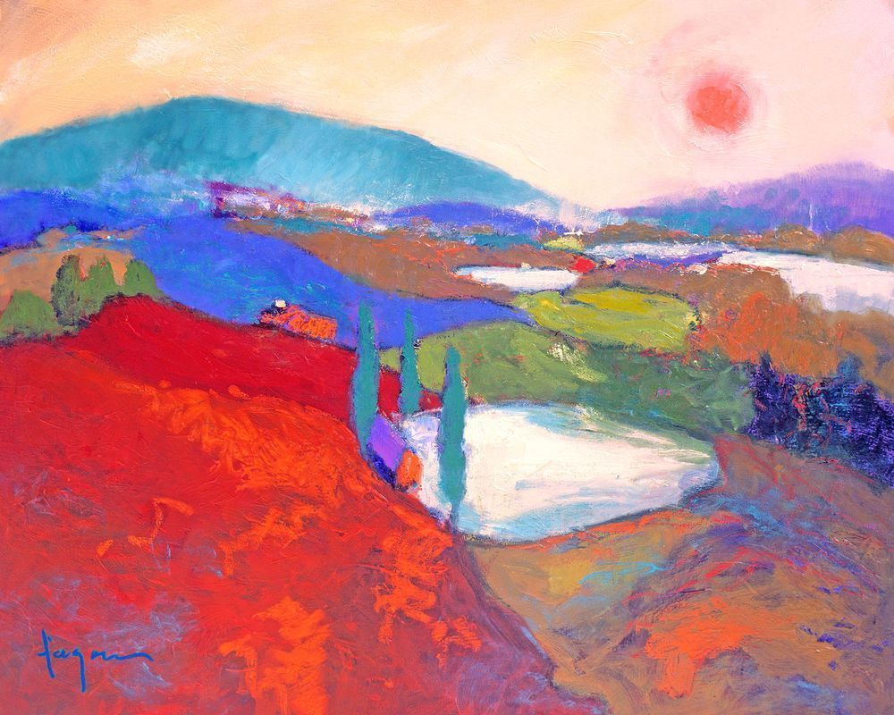 Valley of Love Sunset Painting Print by Dorothy Fagan