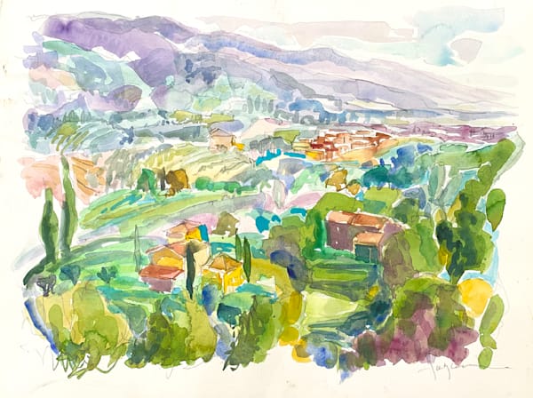 Italian Landscape Watercolor Painting by Dorothy Fagan