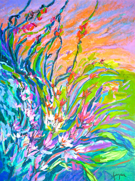 Oversize Floral Painting by Dorothy Fagan