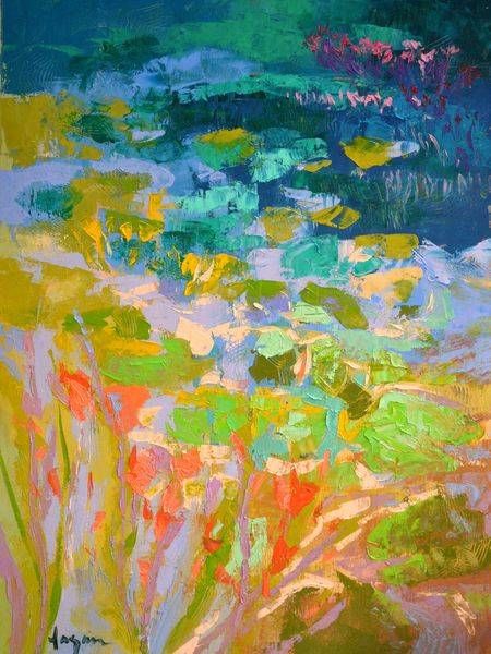 Waterlilies Painting Fine Art Print by Dorothy Fagan