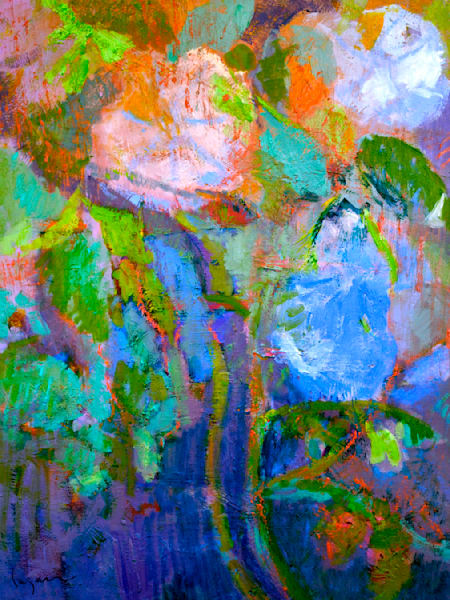 Oversize Moonflower Painting by Dorothy Fagan