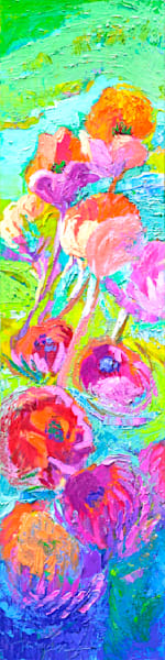 Tall Narrow Abstract Floral Painting by Dorothy Fagan