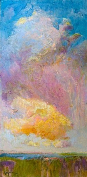 Tall Narrow Cloud Painting Dorothy Fagan Fine Arts
