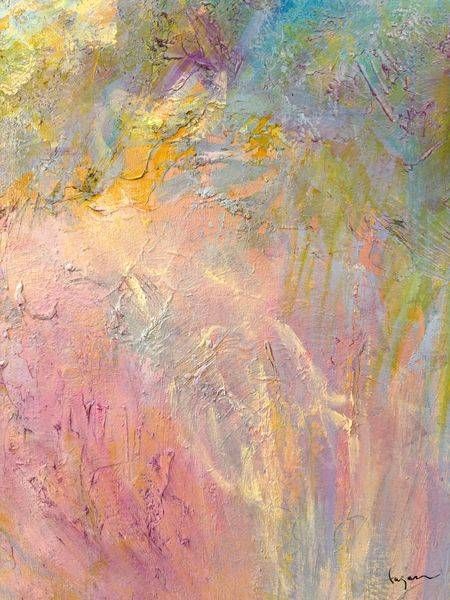Large Pink Clouds Painting, Soaring 3 by Dorothy Fagan
