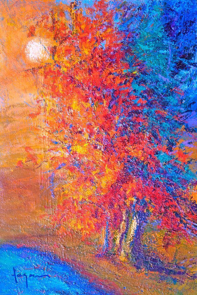 Red Tree Abstract Painting, Fine Art Print Canvas by Dorothy Fagan