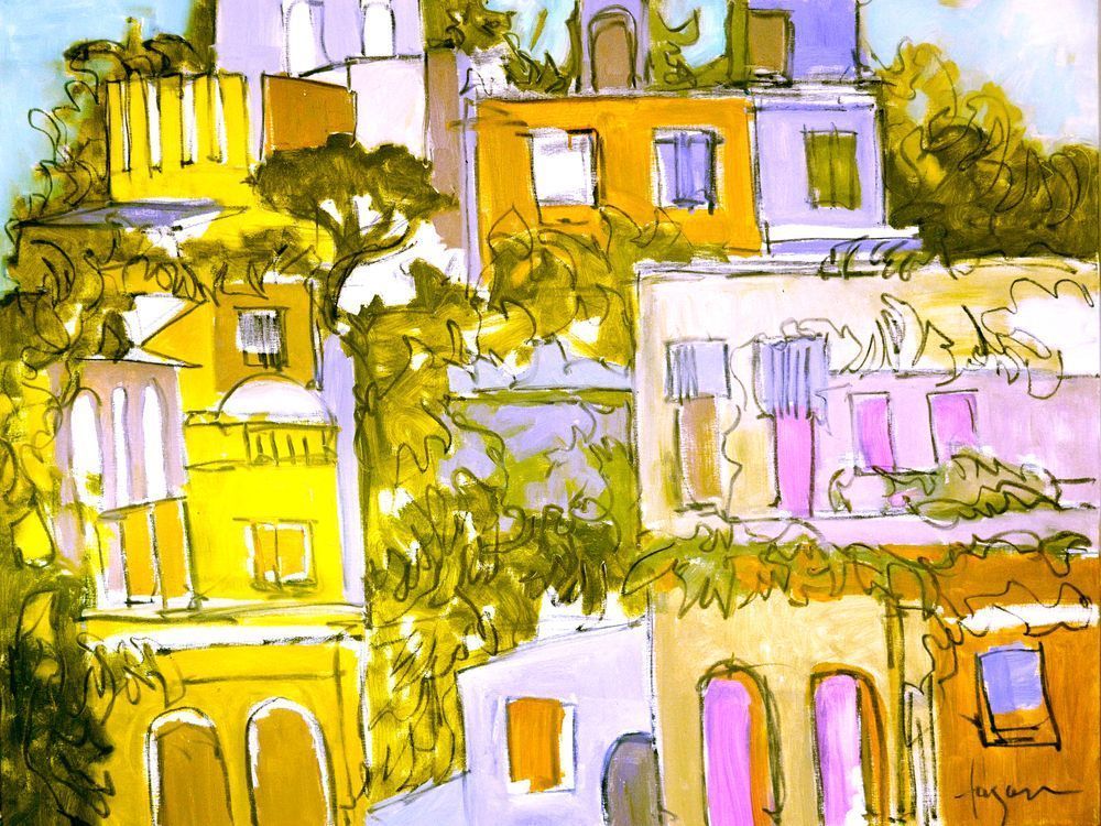 Sorrento Italy Architecture Painting, by Dorothy Fagan
