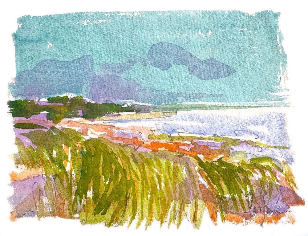 Watercolor Marsh Landscape by Dorothy Fagan Fine Arts