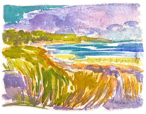Large Marsh Watercolor Painting by Dorothy Fagan Fine Arts