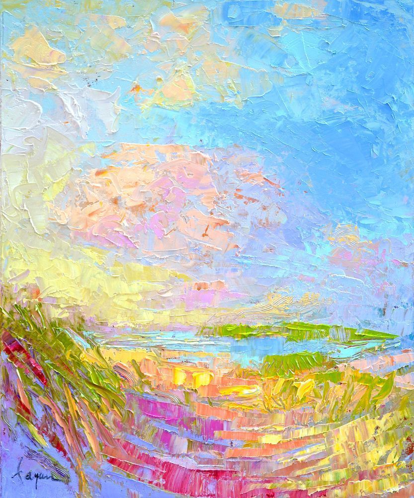 Beach Walk Painting, Fine Art Print by Dorothy Fagan