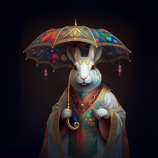 Rabbits with Umbrellas