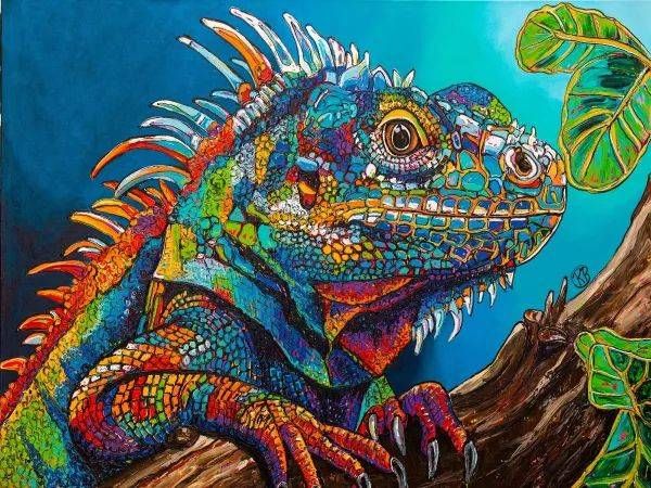 Original Iguana Paintings | Renata Rolefes