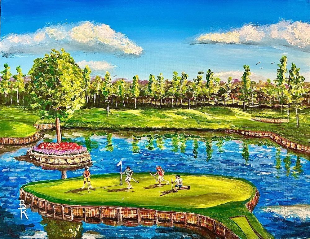 TPC Sawgrass #17 Golf Painting by Brian T. Koning | Iconic Golf Art